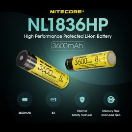 Аккумулятор NITECORE NL1836HP 18650 3.6v 3600mAh Li-ion 3.6v 8A